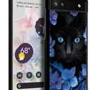 CARLOCA Google Pixel 7a Case, Black Mumbai Clivia Cat, Hard Acrylic Shockproof Anti-Scratch Phone Case