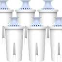 AQUA CREST Alkaline Water Filter, Intended for Brita Pitchers and Dispensers, Everyday, UltraMax, Metro+, XL and More, NSF Certified, 2 Months, 6 Count, Mineralized Alkaline Water, Increases Water PH