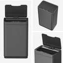 Mbillion Automatic Trash Can - 15 Gallon Motion Sensor Stainless Steel Smart Trash Can With Lid Rectangular Touchless Garbage Can for Kitchen, Bedroom, Home Office - Dark Gray