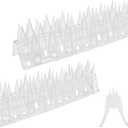 Bird Spikes, Clear, 22 Pack, New Roof Overhang Spikes, Pigeon Spikes for Fence, Outdoor, Garden, Keep Raccoon Seagull Away, Cat Fence Anti Climb, 23.6Feet