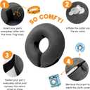 BENCMATE Inflatable Dog Cone Collar Alternative, Soft Dog Cone for Small Medium Large Dogs and Cats, Neck Recovery ECollar Donut Collar After Surgery (XLarge, Dark Grey)