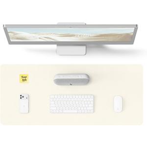 YSAGi Leather Desk Pad Protector, Office Desk Mat, Large Mouse Pad, Non-Slip PU Leather Desk Blotter, Laptop Desk Pad, Waterproof Desk Writing Pad for Office and Home (Cream, 23.6" x 13.8"