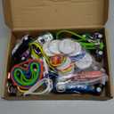 98 PCS Race Cars Party Favor Supplies Kit Racecar Birthday Themed Decoration Set with Mini Race Cars Toys Cartoon Transportation Stickers Keychain Wristband Bracelet Badge Pack