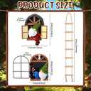 Thyle 4 Pieces Garden Gnomes Outdoor Tree Hugger Gnome Fairy Statue Elf Out the Door Resin Figurine Hanging Ladder Decoration Tree Faces Decor Outdoor for Patio Yard Lawn (Woodland Style)