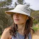Sunday Afternoons Sport Hat, UPF 50+ Large Brim Women's Sun Hat for Women with Neck Flap, UV Protection - Hiking Gardening Bucket SPF Sunhat, Packable, Ponytail-Friendly, Tan Speckles, L/ XL