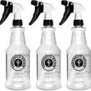 Plastic Spray Bottle (24oz 3 Pack) for Cleaning Solutions, Car Detailing Care, Planting, Pet, Clear Finish, Heavy Duty Empty Spraying Bottles Mist Water Sprayer with Measurements & Adjustable Nozzle