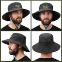Funnysoft 12 Pack Wide Brim Sun Bucket Hats Bulk,Classic Multicolor (Black, M)