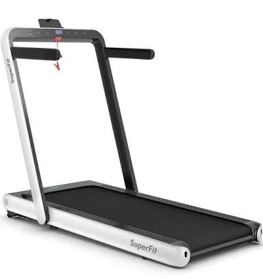 4.75HP 2 In 1 Folding Treadmill W/Remote APP Control - White