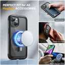 Miracase Glass Series Designed for iPhone 14 Plus Case 6.7 inch, Upgrade Full-Body Magnetic Clear Case with Built-in 9H Tempered Glass Screen Protector,Compatible with MagSafe, Black