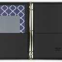 Samsill Classic Collection Leather 3 Ring Binder, Executive Presentation Portfolio, 0.5 Inch (Holds 100 Sheets), Brass Round Ring, Black