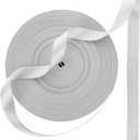 1 Inch Wide Polyester Webbing Strap 50 Yards Heavy Duty Polyester Strapping, Durable Flat Webbing Strapping for Dog Leash, Seat Belt, Backpack Handles, Outdoor DIY Crafts (25mm) - Grey