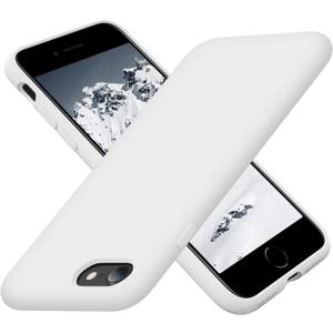Cordking Designed for iPhone SE Case 2022/2020, Designed for iPhone 7 8 Case, Silicone Slim Shockproof Phone Case with [Soft Microfiber Lining], 4.7 inch, White
