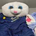 Morph Easter Bunny Costume Adult Rabbit Mascot Dungarees Suit for Easter Costumes Celebrations and Events XL