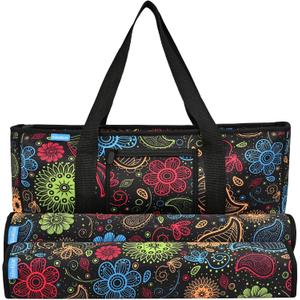 EdenRiver Mahjong Bag Stylish Tile Game Case for Tiles and Racks, Mahjong Accessories Organizer with Two Wrappers, Portable Mahjong Case Only, Ideal Mahjong Rack Bag for Women or Men (Paisley