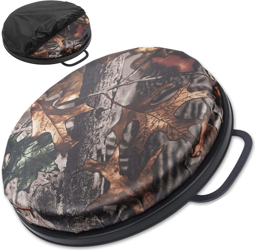 WarBull 5 Gallon Bucket Seat, 360-Degree Swivel Seat Foam Cushion Bucket Seat Lid with Waterproof Cover for Dove Duck Hunting, Fishing, Baseball, Gardening and Camping (Bionic Tree Camo)