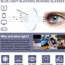 Progressive Multifocus Reading Glasses for Women,Blue Light Blocking Computer Readers with Spring Hinge +1.75