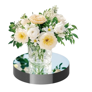 20 Pack Round Mirror Centerpieces for Tables,12" Acrylic Circle Mirror Table Centerpieces Mirror Tray Candle Plates for Vase DIY Craft Wedding Table Christmas Home Decor (12inch)