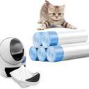 100 Packs Cat Litter Bags with Drawstring, Compatible with Litter-Robot 3/4 Cat Litter Box, Replacement Waste Bags Eplacement Liners Waste Bags
