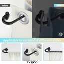 TVWOO Wrap Around Curtain Rods,Black Curtain Rods 48 to 84 Inch,5/8 Inch Adjustable Blackout Curtain Rod Set,Room Darkening Single Window Rod,Metal Thicken Hidden Curved Drapery Rod 48-90",Matte Black