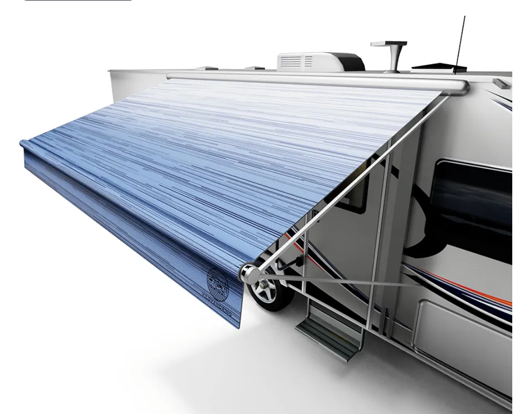 RV Awning Fabric Replacement,Heavy Duty Camper Awning Replacement,Fabric with Pull Strap,Universal Outdoor Canopy for Camper, Trailer and Motorhome,(12FT Fabric 11'2") Blue Gradient