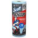Scott Shop Original Blue Towels (75147), 9.4"x11" Cloth-like Paper Towel (12 Rolls of 55 Sheets, 660 Sheet Total)