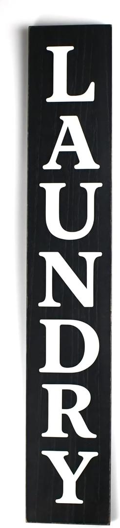 Laundry Room Sign 24in*4in Large Wooden Vertical Laundry Room Decor for Laundry Room Wall, Laundry Room Door, Above the Washing Machine, and Laundry Cabinet Decoration