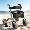 Foldable Beach Wheelchairs for Adults, Wheel Chair with Lightweight Aluminum Frame & Ergonomic Handles, Perefect for Outdoor Use