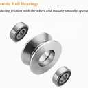 Sliding Gate Rollers Stainless Steel V Groove Wheel Heavy Duty Cable Pulley Block V Shaped Rail Gate Wheels Quiet and Smooth Operation Plate Caster with Bearing for Barn Door Track 2PC