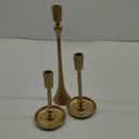 Rustic Cast Iron Taper Candle Holder - Set of 3 Vintage Candle Stands, Candlestick Holders for Wedding, Dining, Party Dcor (Antique Brass)