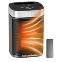 mall Portable Space Heater for Indoor Use - VOCRS 1500W PTC Electric Heater with Thermostat, Remote Control, 12H Timer, Eco and Fan Mode, Rapid and Safe Heating for Bedroom, Office