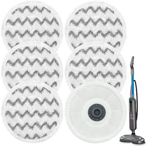 3897A / 3712 Rotating Steam Mop Pads Replacement for Bissell SpinWave Smart Steam Scrubbing Steam Mop Cleaner Models 3897A/3712 ONLY, Washable Reuseable Refill Pads6Pack (6Gray)