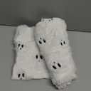 MIULEE Halloween Pillow Covers Cute Ghost Spooky Throw Pillows Set of 2 Soft Plush Faux Fur Decorative Cushion Covers for Couch Sofa Bed Porch Living Room Halloween Decor 18x18 inch Cream White