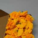 Hananona 101 Pcs Marigold Flower Heads Bulk, Silk Marigolds with Stems Artificial Mexican Flowers for Diwali Day of The Dead Dia De Los Muertos Ofrenda Decor (Orange)