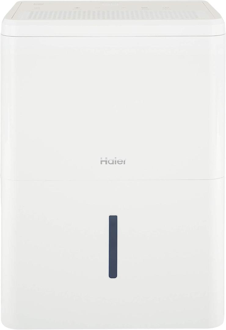 Haier 35 Pint Portable Dehumidifier, Perfect for Bedroom, Basement & Garage, For High Humidity or Very Damp Areas, Empty Bucket Alarm, Clean Filter Alert & LED Digital Controls, Energy Star, White