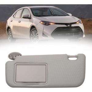 Dasbecan Gray Left Driver Side Sun Visor with Vanity Mirror Compatible with Toyota Corolla 2014 2015 2016 2017 2018 Replaces# 74320-02B50-B0