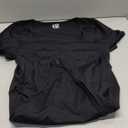 OQQ Women Bodysuits Ruched Short Sleeve Square Neck Stretch Lounge Travel Bodysuits Black, Size: XL