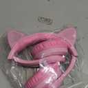 iClever Kids Headphones with Cat Ear Led Light Up, Safe Volume Limite, FunShare, Foldable, Over-Ear Headphones for Kids for School/iPad/Tablet/Travel, Meow Donut-Pink (Medium)