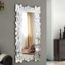 MUAUSU Wall Mirrors Decorative Full Length- 47" x 25" Gorgeous Rectangle Frameless Mirrors for Living Room Bedroom