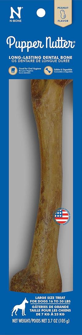 N-Bone Pupper Nutter Peanut Butter For Pets, Large 7 Inch (Pack of 1)