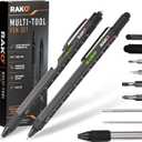 RAK Multitool Pen - Multi-Tool Pen Set 11 in 1, LED Light, Screwdrivers, Level, Ruler, Bottle Opener, and Stylus. Cool Gadgets Gifts for Men, Dad, EDC Tactical Pen Tool, Gift-Ready Box, Pack of 2