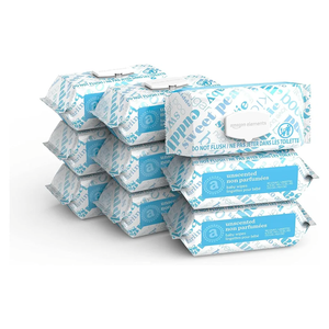Amazon Elements Baby Wipes, Unscented, 810 Count, Flip-Top Packs