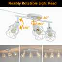 Dimmable White Plug in Track Lighting Kit,3 Light Plug in Ceiling Light with 16.5' Cord,Flexibly Rotatable Light Head,Modern Industrial Farmhouse Style(Bulbs Not Included)