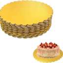 30 Pcs 10 inch Gold Cake Boards Round, Food-Graded Cardboard, Waterproof and Oil-Proof, Sturdy Corrugated, Ideal for Baking, Cake DIY, Dessert and Craftin