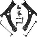 Front Lower Control Arm Fit for Toyota RAV4 2001 2002 2003 2004 2005 K640212 K640213 + 2 Ball Joint + 2 Sway Bar + 2 Rod End - 8 Set Suspension Kit