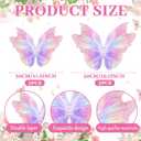Geelin 6 Pcs Large Iridescent Purple Butterfly Decorations Mariposas Grandes para Decoration Big Butterfly Party Decor 20 Inch 12 Inch 3D Silk Butterflies for Women Birthday Party Wedding Decor
