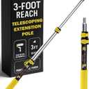 Bates- Extension Pole, 3 Ft Pole, Telescoping Pole, Paint Pole, Extendable Pole, Paint Roller Extension Pole, Painters Pole, Extension Handle, Telescoping Handle, Telescoping Paint Roller Pole (Black and Yellow)