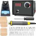 FIRElood Wood Burning Tool, Wood Burning kit Pen 25~750℃, Professional Wood Burning kit, with Digital Thermometer Temperature Adjustable Temperature, 1 Wood Burning pens, 30 Wood Burning Pen Tips