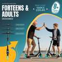 Kick Scooter for Kids Ages 8+ Teens & Adults, with Front handbrake and Rear Brake, and Adjustable Handlebars, Big Sturdy PU Flash Wheels Great Gift & Toy