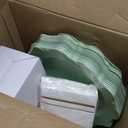 WDF 175Pcs Sage Green Plastic Plates With Gold Rim - Disposable Sage Green Plates 25guest Disposable Dinnerware Ideal for Party/Wedding/Spring Party/First Communion