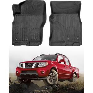 for Nissan Frontier 2021-2008 Floor Mats Liner All Weather Car Protector Custom Fit Truck Interior Front Rubber Carpet Waterproof Tech 2019 2018 2017 2016 2015 2014 2013 2012 2011 2010 2009 Accessory